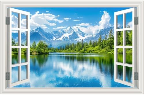 Fake Window Wall Mural 48x32 Set of 2 Sheets