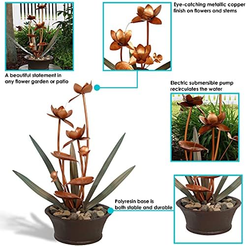 Sunnydaze 28 Inch Copper Waterfall Fountain for Outdoor Use