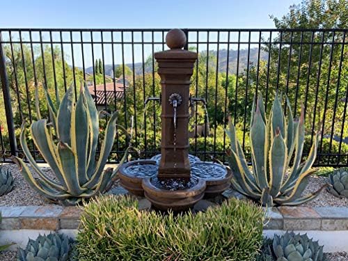 Rustic Water Fountain Spout with Hammered Scroll Design