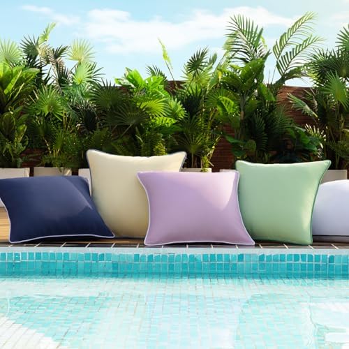 Phantoscope Waterproof Throw Pillow Covers 18x18 Inches Pack of 2