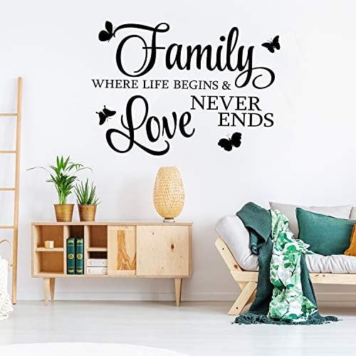 Outus 2 Sheets Family Vinyl Wall Decor Stickers Black