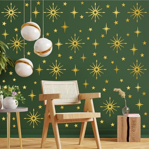 Gold Star Wall Decals for Bedroom Living Room Decor