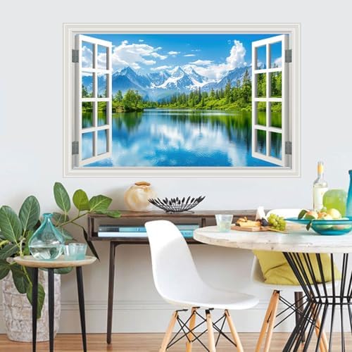 Fake Window Wall Mural 48x32 Set of 2 Sheets