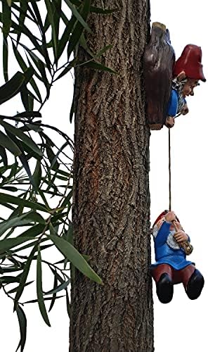 Whimsical Gnome Tree Hugger Figurine Sculpture