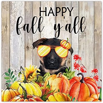 Thanksgiving Hello Fall Decorative Wood Plaque 8x8in