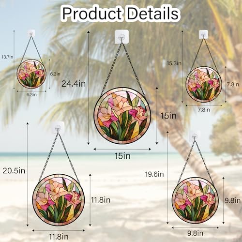 Pink Gladiolus Stained Glass Suncatcher 118 in