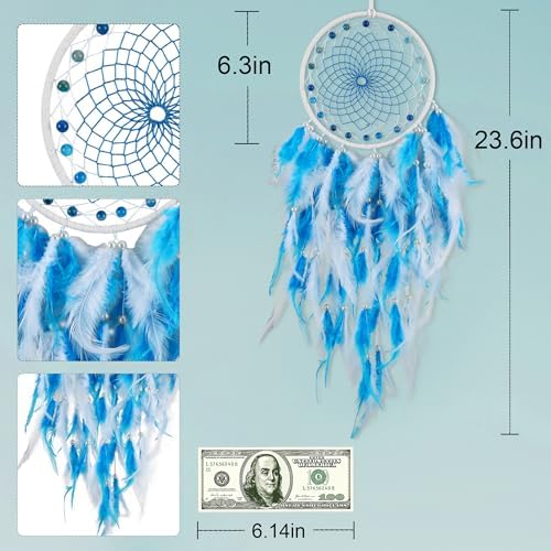 Blue Dream Catchers Handmade with Crystal Beads