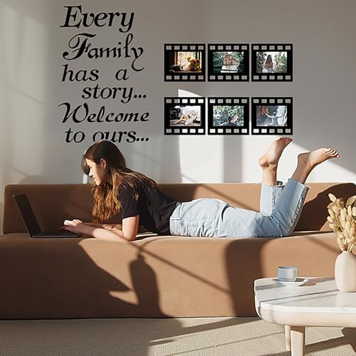 Family Wall Decals with 6 Picture Frame Stickers