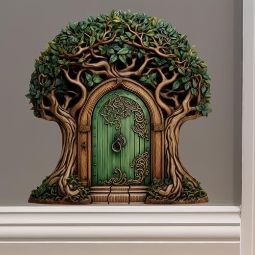 Beautiful Tree Fairy Door Wall Sticker - Removable Decal