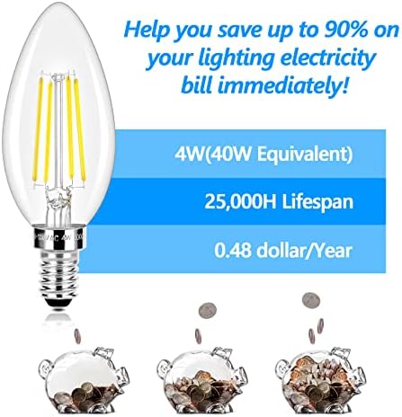 Brightever 40W Equivalent LED Candle Bulbs Pack of 10