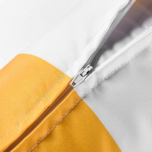 Western Home 2 Pack Waterproof Striped Throw Pillow Covers 18x18 Inch Yellow