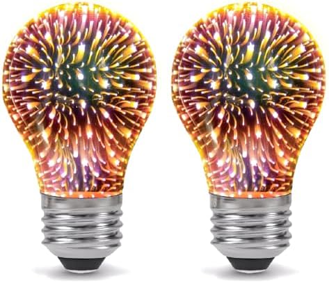 2-Pack Infinite Fireworks LED Light Bulbs E26 Base 2W