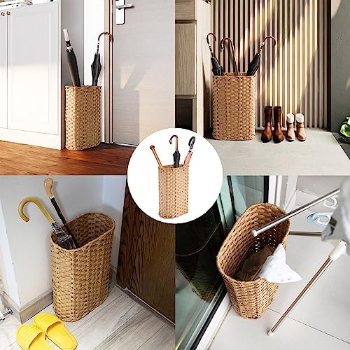 PEMAR Wicker Umbrella Stand Holder Basket Decorative Natural