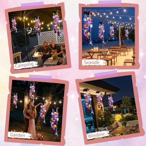 Solar Wind Chimes for Outdoor with LED Lights