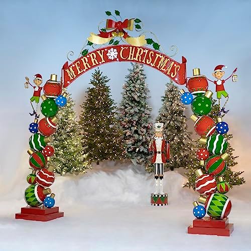 Zaer Ltd 1075 FT Tall Large Iron Christmas Ball Ornament Archway