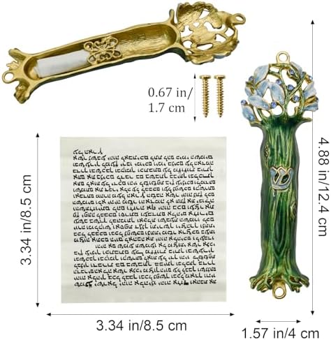 MrMrKura Mezuzah Scroll Door Holder Bright Green