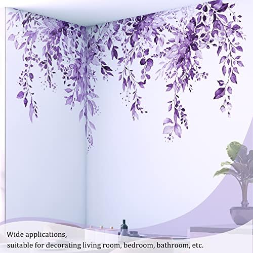 Purple Plants Leaves Wall Decals Peel and Stick
