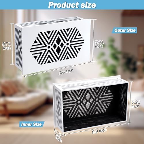 Saillong Wood Doorbell Chime Cover Box - White Universal Decorative