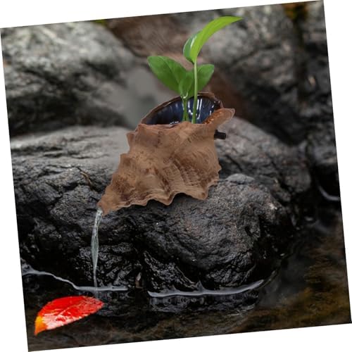 Yardwe Ceramic Conch Water Fountain Garden Decor