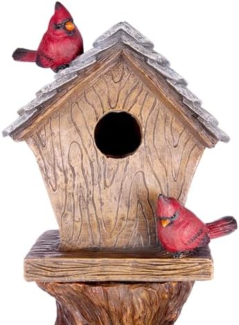 Alpine Corporation ZEN882SLR 32 Inch Solar Birdhouse Fountain