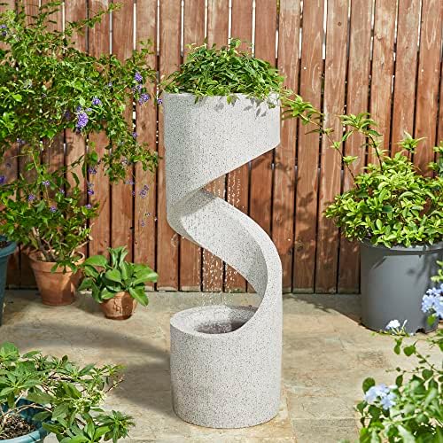 Glitzhome Tiered Outdoor Water Fountain with LED Light
