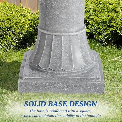 TOBYUL Italian Style 3-Tier Water Fountain - 484H Gray