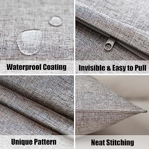 NiNi ALL Waterproof Throw Pillow Covers Set of 2 Grey 20x20 inch