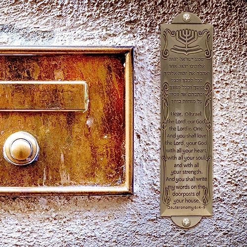 Bless This House Brass Mezuzah Door Ornament