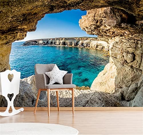 FLFK 3D Wall Murals Peel and Stick Sea Caves Landscape 1417x984