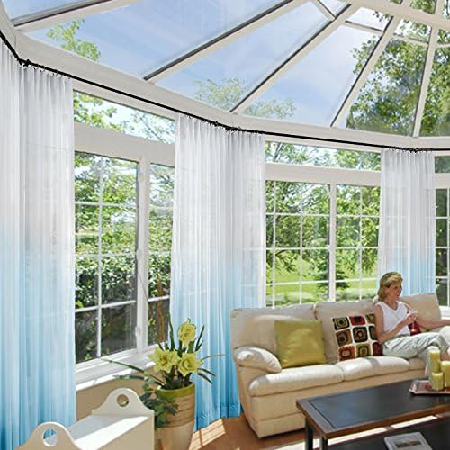 Macochico Sky Blue Gradient Sheer Curtains