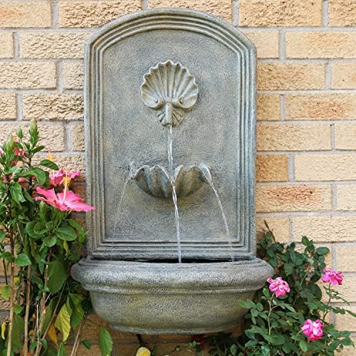 Sunnydaze Seaside 27 Inch Outdoor Wall Fountain