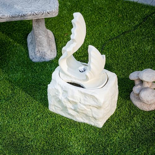 XBrand 25 in H White Stone-Look Fountain with LED Light