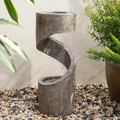 Glitzhome Tiered Outdoor Water Fountain with LED Light 1