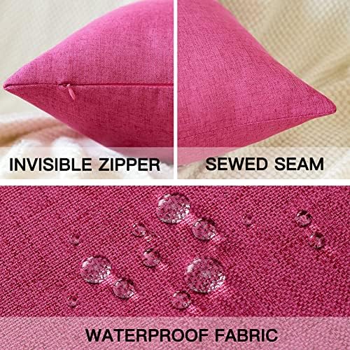 OTOSTAR 4-Pack Hot Pink Waterproof Pillow Covers 18x18 Inch