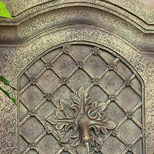Sunnydaze Rosette Leaf 31-Inch Wall Water Fountain with Electric Pump