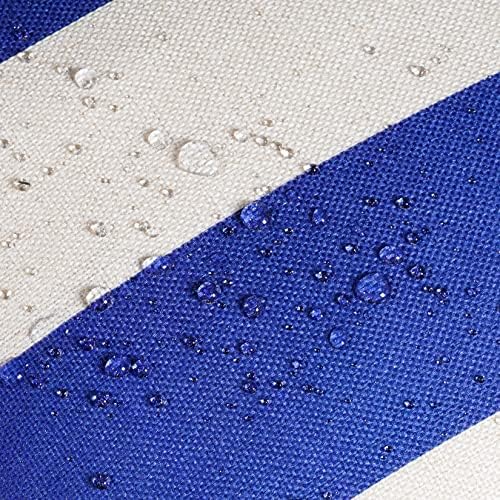 4 Pack Waterproof Pillow Covers Striped Blue White 18x18 Inch