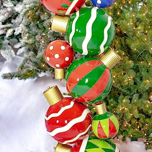 Zaer Ltd 1075 FT Tall Large Iron Christmas Ball Ornament Archway