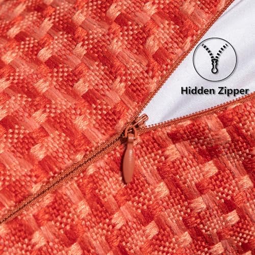 Kevin Textile Waterproof Throw Pillow Covers Pack of 2 Red 18x18 Inch