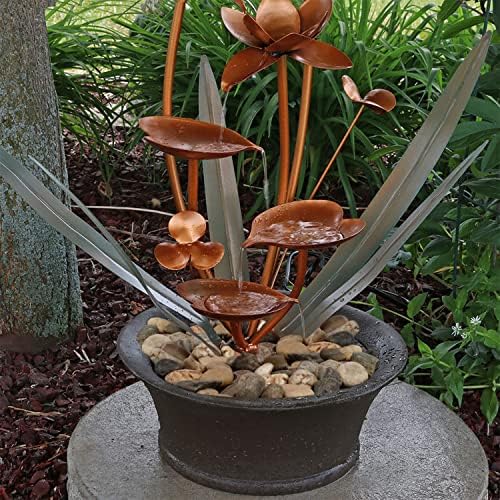 Sunnydaze 28 Inch Copper Waterfall Fountain for Outdoor Use
