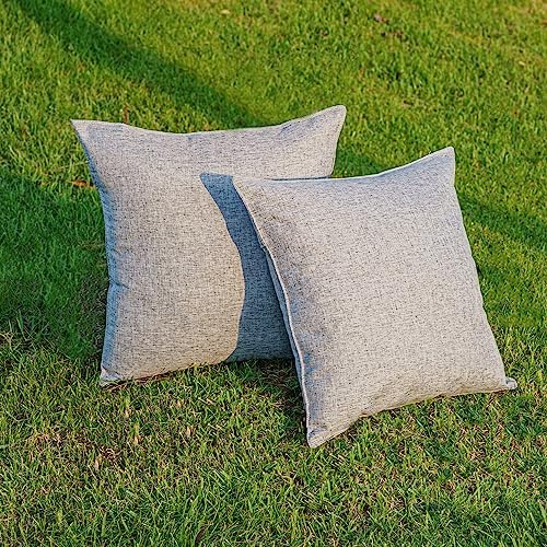NiNi ALL Waterproof Throw Pillow Covers Set of 2 Grey 20x20 inch