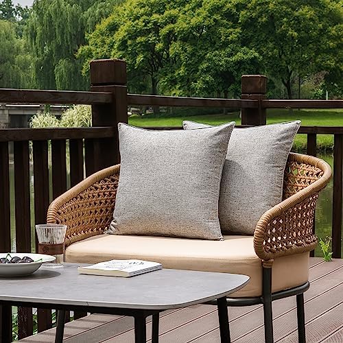 NiNi ALL Waterproof Throw Pillow Covers Set of 2 Grey 20x20 inch