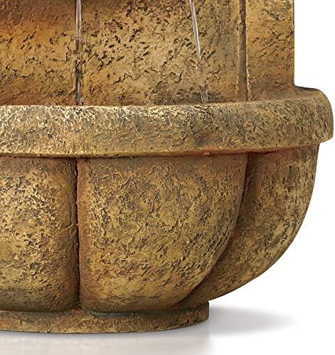 John Timberland Royal Lion Head Wall Fountain with LED Light