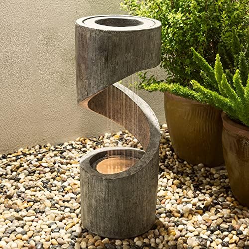 Glitzhome Tiered Outdoor Water Fountain with LED Light 1