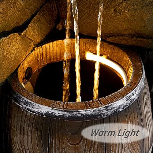 ExacMe Water Fountain with LED Lights for Garden and Backyard