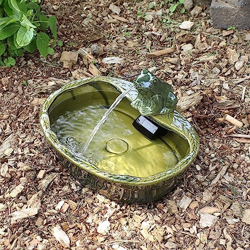 Sunnydaze 28-Inch Solar Fountain with LED Lights and Battery Backup