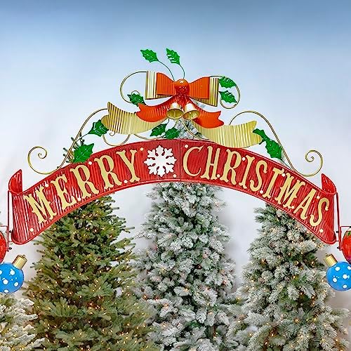 Zaer Ltd 1075 FT Tall Large Iron Christmas Ball Ornament Archway