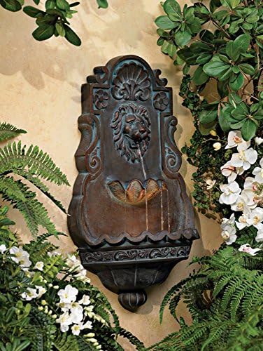 John Timberland Royal Lion Head Wall Fountain with LED Light 1