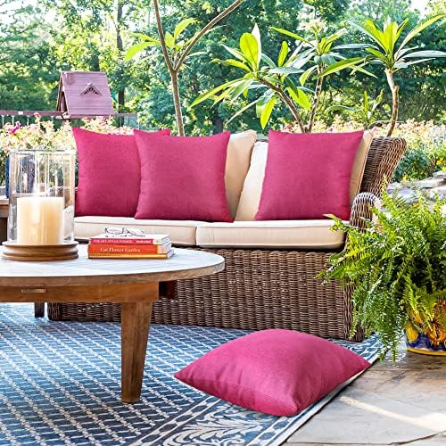 OTOSTAR 4-Pack Hot Pink Waterproof Pillow Covers 18x18 Inch