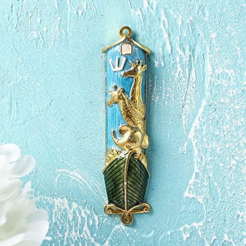 Matashi Hand Painted Mezuzah with Gold and Crystals