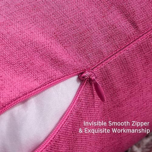 OTOSTAR 2 Pack Waterproof Outdoor Throw Pillow Covers Hot Pink
